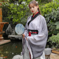 批发实拍原创交领汉服新中式中国风水墨画晕染上衣演出舞蹈女套装裙子