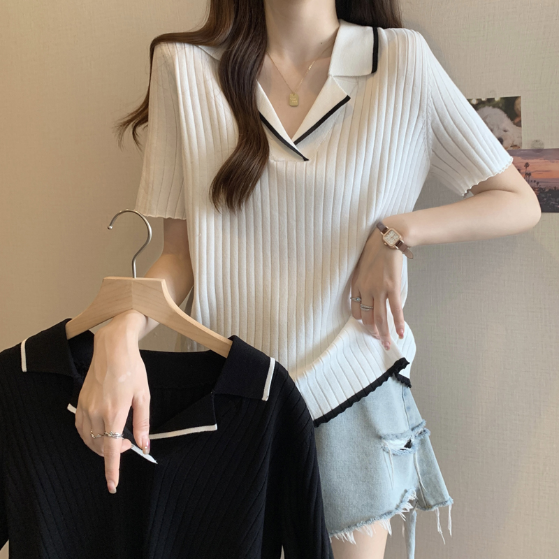 진짜 2026 년 빅 사이즈 여성 의류 여름 새로운 POLO 셔츠 지방 mm 자매 표지 배 슬림해 보이는 티셔츠 마이크로 지방 맨위