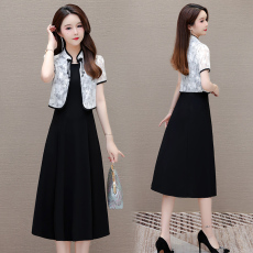 批发实拍有货 2026夏季新款国风连衣裙两件套洋气时尚刺绣收腰高档