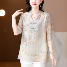 批发妈妈春夏2026新款<b class='q'>短袖</b><b class='q'>雪纺</b><b class='q'>衫</b>小衫时尚国风新中式中老年<b class='q'>t</b><b class='q'>恤</b>上衣女