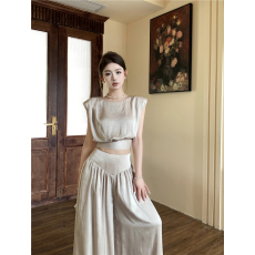 批发实价实拍轻奢<b class='q'>气质</b>设计感无袖背心<b class='q'>裤</b>子套<b class='q'>装</b>设计感小众