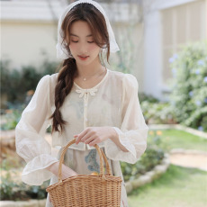 批发实拍2026夏季新款新中式外搭雪纺防晒开衫短款罩衫外套薄