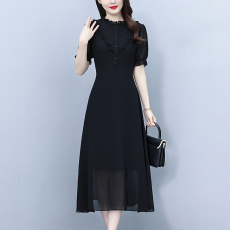 批发2026年渐变丁达尔风穿搭新款裙子短袖时尚洋气显瘦气质女装连衣裙