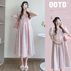 批发实拍 现2026<b class='q'>孕妇装</b>夏季新款甜美碎花连衣裙