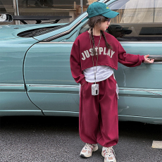 批发女童套装秋装2026新款洋气时髦童装儿童大童春秋款运动卫衣三件套