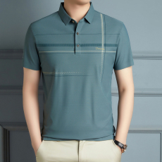 批发2024夏季男装<b class='q'>商务</b>休闲短袖无缝T恤中青年男士半袖薄款上衣爸爸装