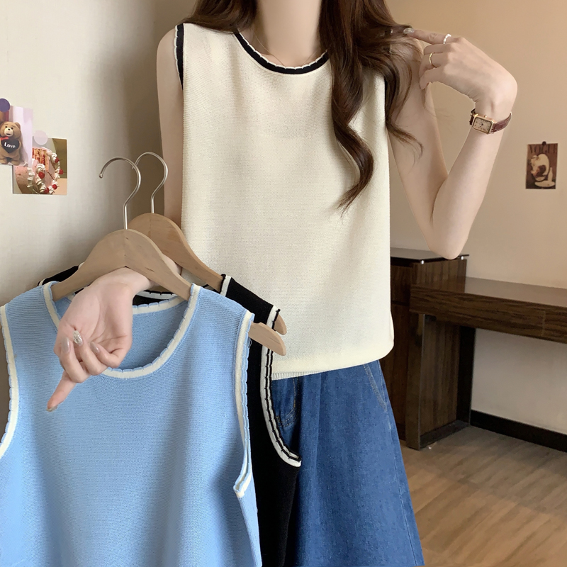 실사 2026 년 빅 사이즈 여성 의류 여름 새로운 민소매 얼음 실크 맨위 조끼 통통한 여동생 마이크로 지방 표지 배 티셔츠