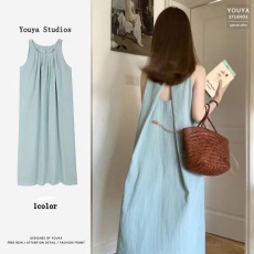 批发2026夏季新款复古设计感小众宽松百搭<b class='q'>外出</b>哺乳连衣裙