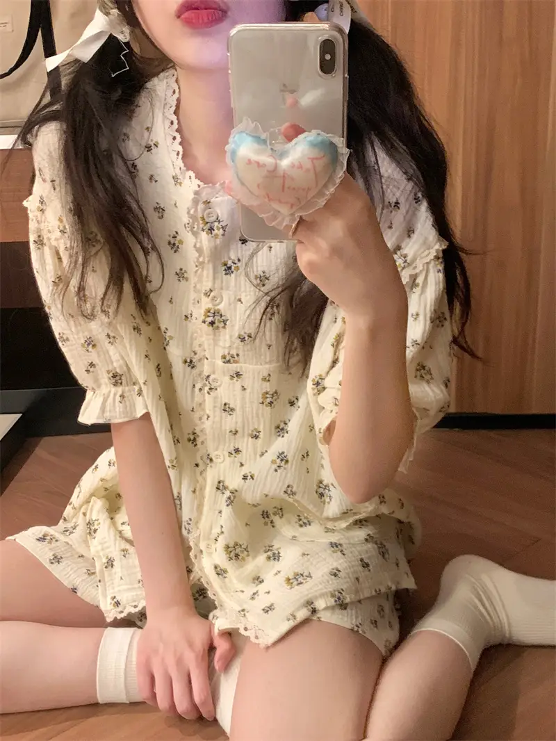 소녀 풍 루즈 슬리퍼 셋트 상세 이미지 2