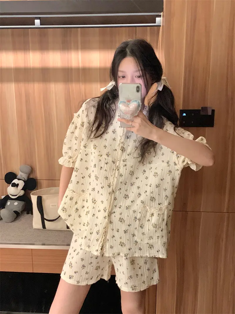 소녀 풍 루즈 슬리퍼 셋트 상세 이미지 3