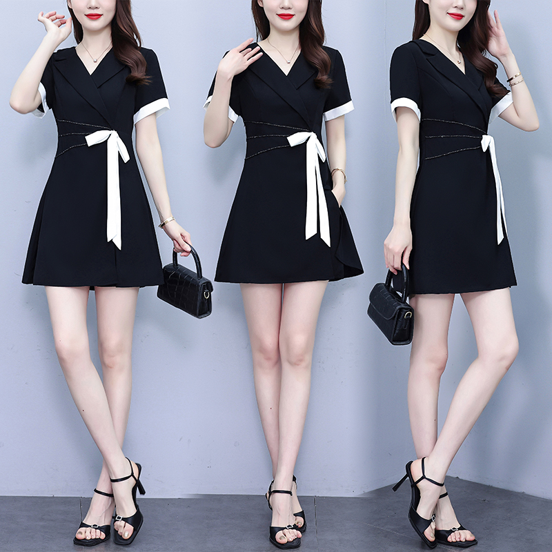 FA20813# 大码女装夏季新款时尚显瘦小西服领开叉上衣+短裤俩件套套装 服裝批發女裝批發服飾貨源