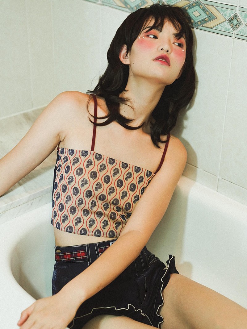 프린트 부드러운 바람 캄파넬라 세과 프랑스식 홍콩 느낌 레트로 chic 한 단어 슬립 주디