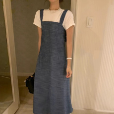 批发<b class='q'>清仓</b>特价 不退不换！ 法式浪漫氛围感挂脖吊带两穿优雅无袖<b class='q'>连衣裙</b>