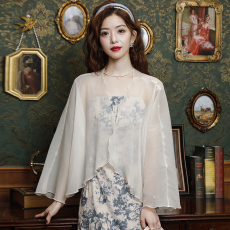 批发已出货2026夏季新款网纱防嗮披肩上衣女配吊带裙子的仙气开衫