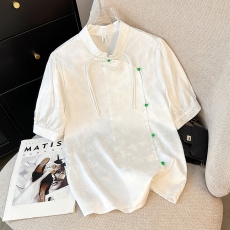 批发<b class='q'>真丝</b>复古旗袍<b class='q'>衬衫</b>女夏装中国风盘扣短袖雪纺衫新中式高端上衣