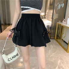 批发高腰蓬蓬蝴蝶结阔腿短裤女夏装薄款宽松显瘦外穿小个子休闲裤子女
