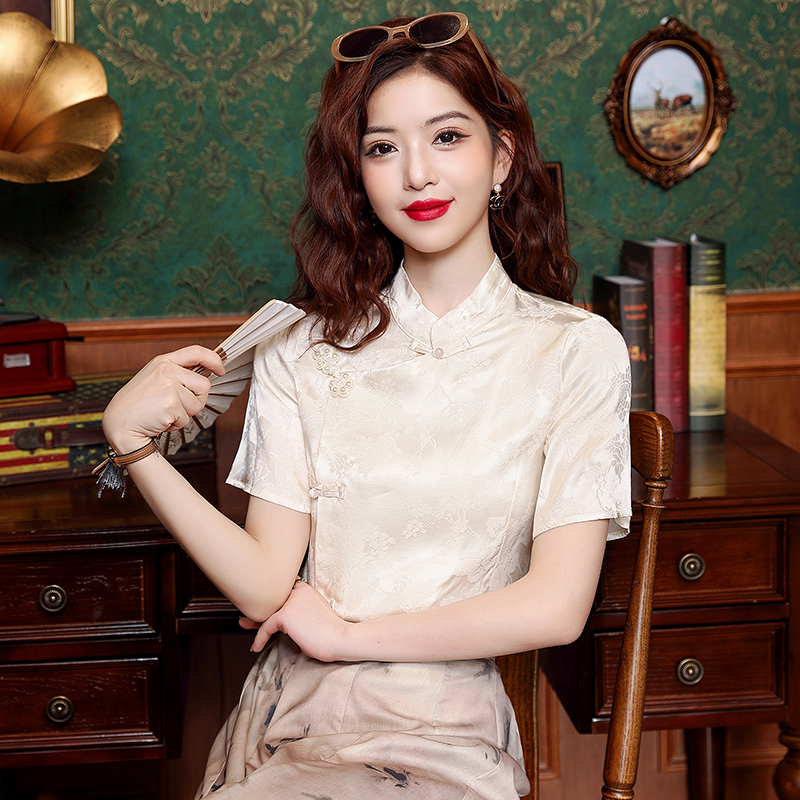 실사 2025 여름 새로운 새로운 중식 작은 셔츠