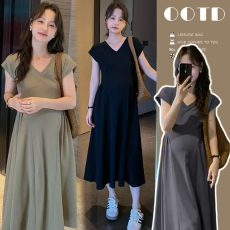 2026夏时尚设计感气质束腰显瘦遮肚孕妇连衣裙