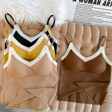 批发实拍大码冰丝打底<b class='q'>内衣</b>多巴胺纯欲风美背内搭吊带衫外穿无袖露肩衫