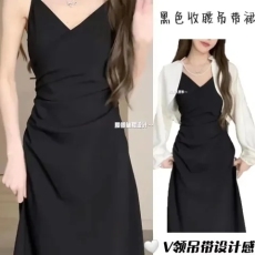 批发赫本黑色吊带<b class='q'>连衣裙</b>子女秋季2026新款高级感收腰显瘦气质夏装长裙