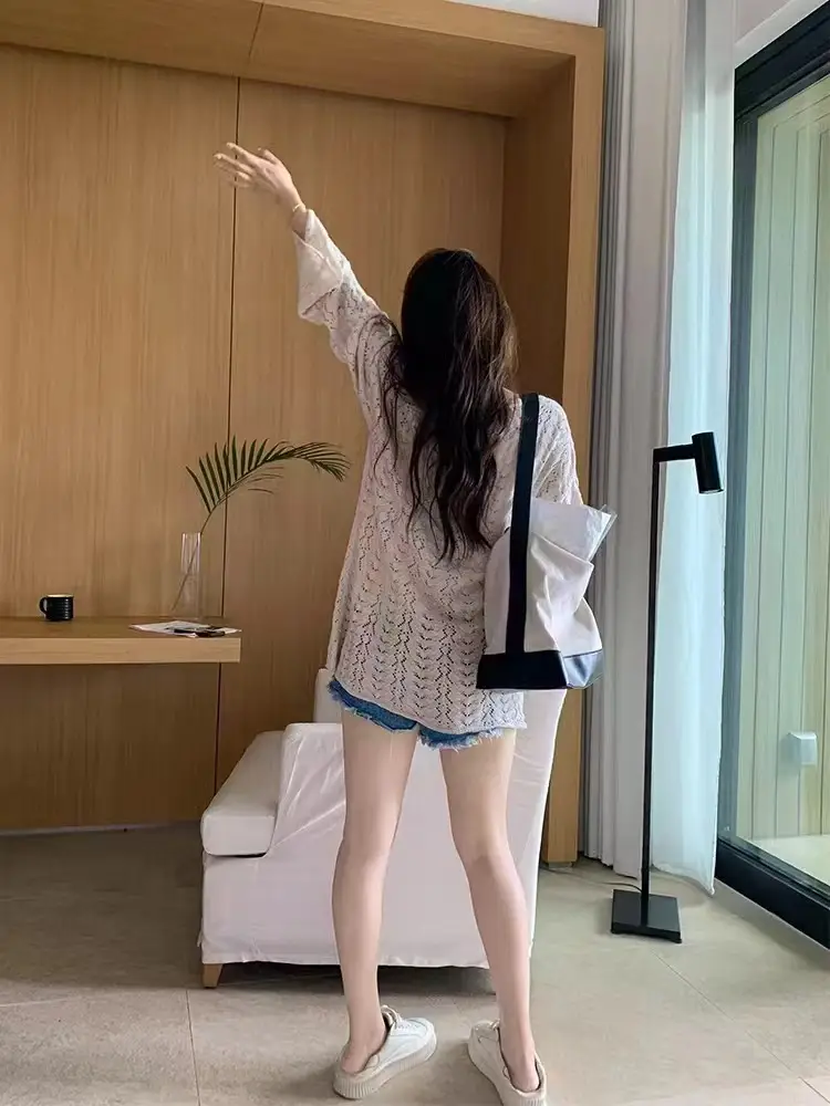 레이어드 끈 디테일 루즈 니트 상세 이미지 8