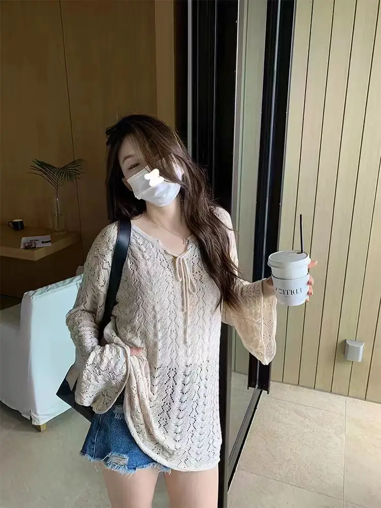 레이어드 끈 디테일 루즈 니트 상세 이미지 9