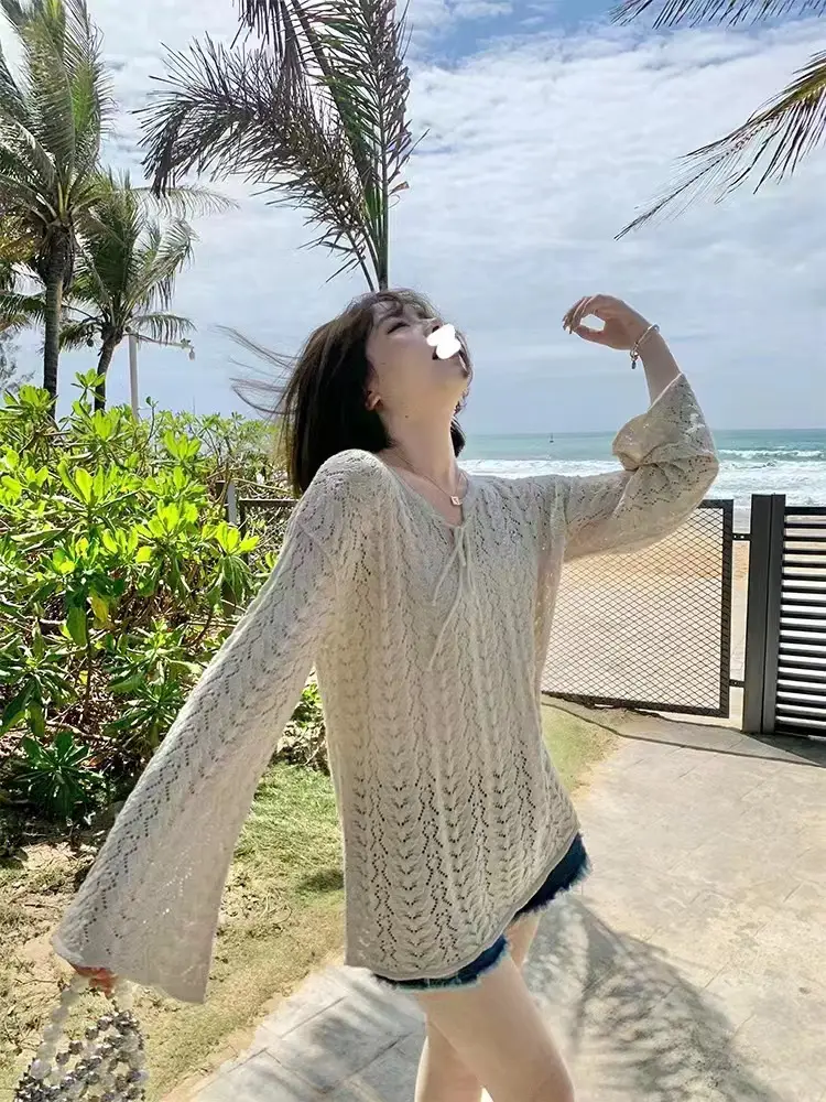 레이어드 끈 디테일 루즈 니트 상세 이미지 10