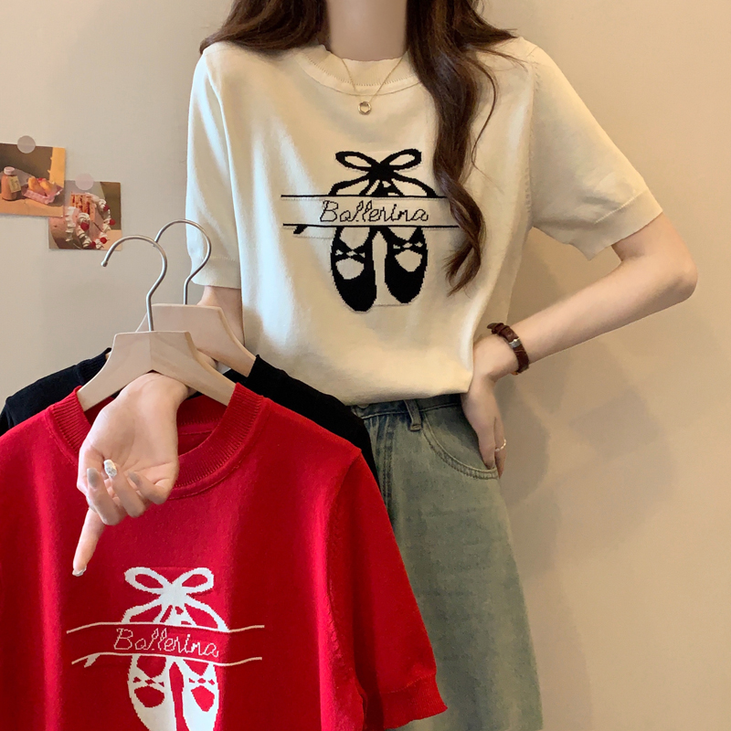 실사 2026 년 빅 사이즈 여성 의류 여름 새로운 통통한 여동생 200 kg 자카드 얼음 실크 맨위 지방 mm 표지 배 티셔츠