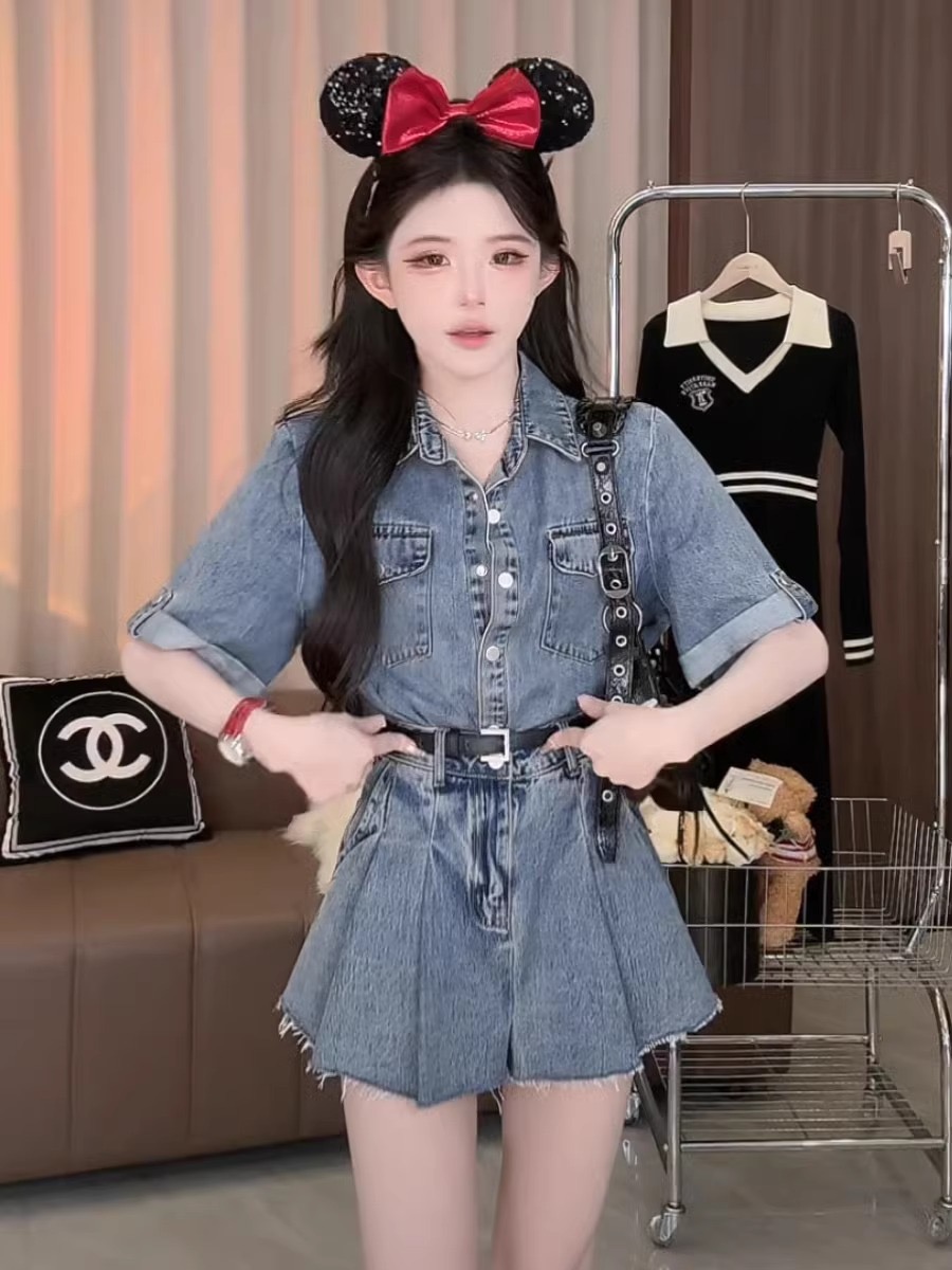 My heart beats denim suit Qianxun carefully selected denim suit