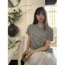 有货实拍！美式字母印花短袖T恤宽松百搭休闲慵懒风上衣女