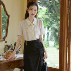 批发新中式国风旗袍上衣女士夏装短袖盘扣衬衫2026新款<b class='q'>雪纺衫</b>复古小衫