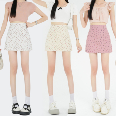 批发实拍 温柔风韩系小碎花牛仔<b class='q'>短裙</b>高腰显瘦直筒修身<b class='q'>包臀</b>a字半身裙