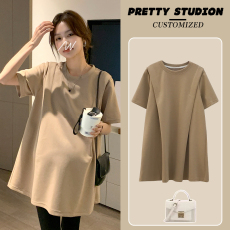 批发孕妇装夏款插肩t恤夏季韩版宽松显瘦大码短袖圆领潮妈夏季T恤上衣