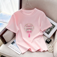 批发首发实拍爆款推荐~新款<b class='q'>中国风</b>拼接刺绣T恤女新中式上衣休闲百搭