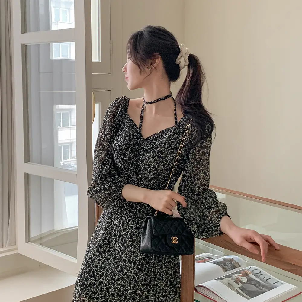 프렌치 스타일 루즈 핏 원피스 상세 이미지 1