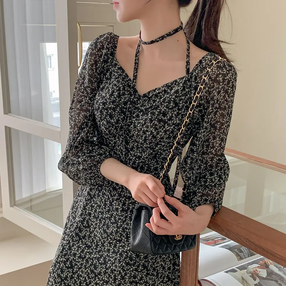 프렌치 스타일 루즈 핏 원피스 상세 이미지 2