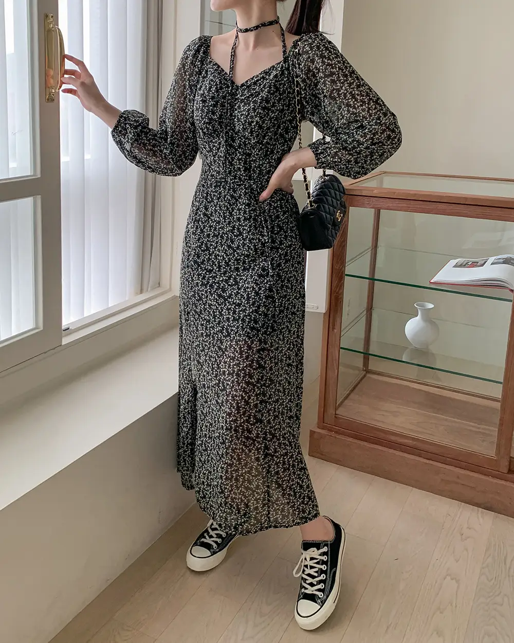 프렌치 스타일 루즈 핏 원피스 상세 이미지 3