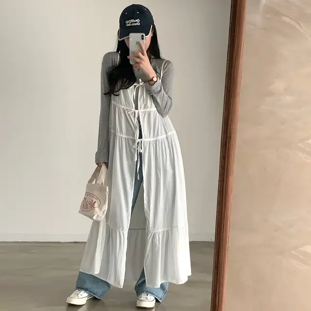 한국 스타일 블라우스 허리 밴드 원피스 상세 이미지 10