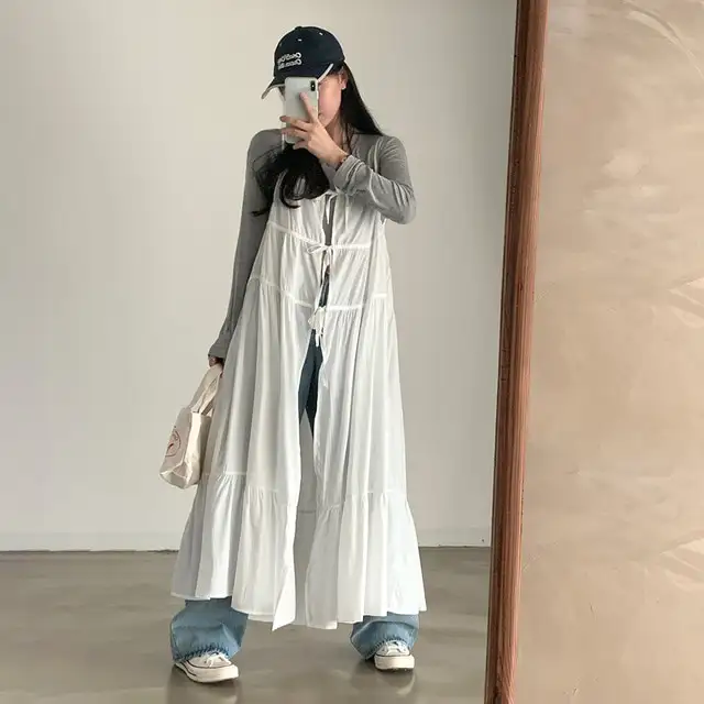 한국 스타일 블라우스 허리 밴드 원피스 상세 이미지 14