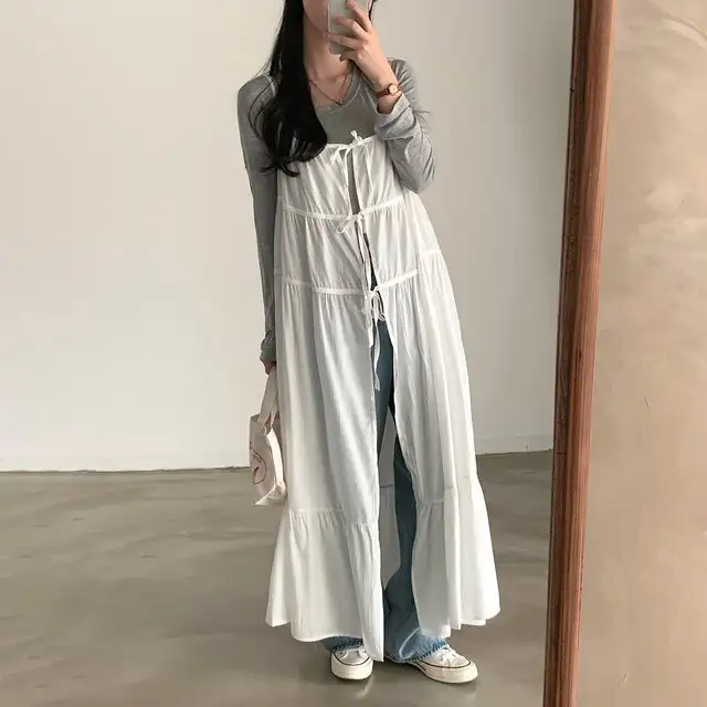 한국 스타일 블라우스 허리 밴드 원피스 상세 이미지 15