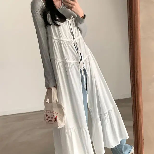 한국 스타일 블라우스 허리 밴드 원피스 상세 이미지 17