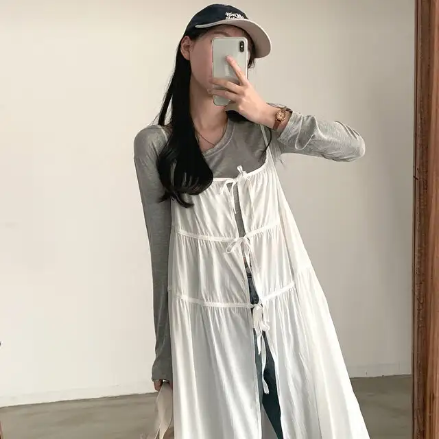 한국 스타일 블라우스 허리 밴드 원피스 상세 이미지 24