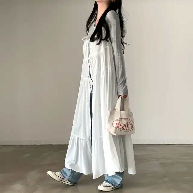 한국 스타일 블라우스 허리 밴드 원피스 상세 이미지 30