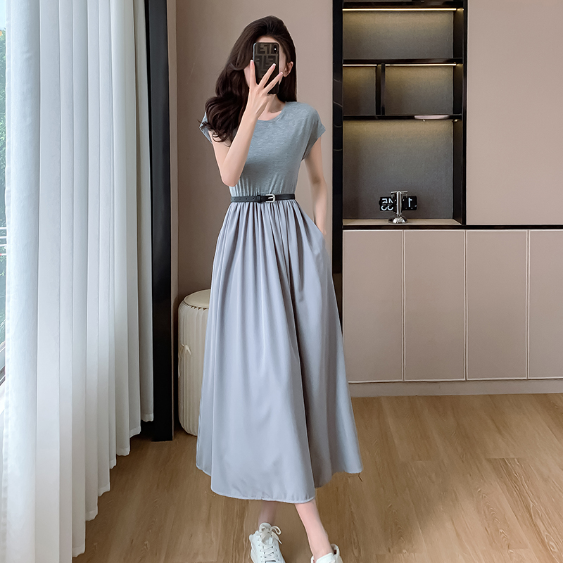 PF7519#法式赫本风连衣裙女夏季新款气质显瘦漂亮高端气质收腰长裙