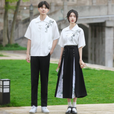 批发已出货 实拍 情侣装班服初中高中学生新中式演出服套装