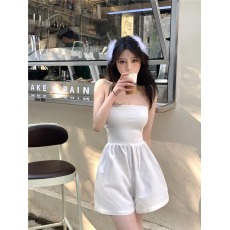 批发法式复古收腰<b class='q'>连体裤</b>裙甜美显瘦露肩<b class='q'>抹胸</b>式蓬蓬<b class='q'>连体裤</b>