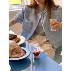 批发尺寸已更新 韩国chic 粗纺短款开<b class='q'>衫</b>外套