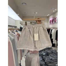 批发东大门~2026年新款时尚蕾丝花边抽绳松紧腰休闲短裤女阔腿裤