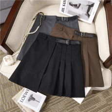 批发创峰天猫质量秋冬女装韩版百褶短裙高腰显瘦小黑裙半身裙子