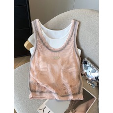 批发夏日穿搭一整套女设计感镂空冰丝针织吊带背心内搭小衫上衣两件套